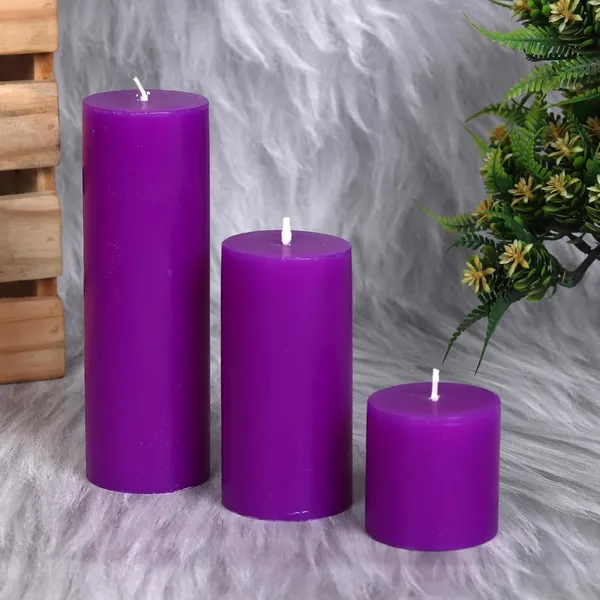Set_of_3_Purple_Candles_Unscented_Pillar_Candles_2X2,_2X4,_2X6_Inches_Paraffin_Wax_Candles_Home_Decor