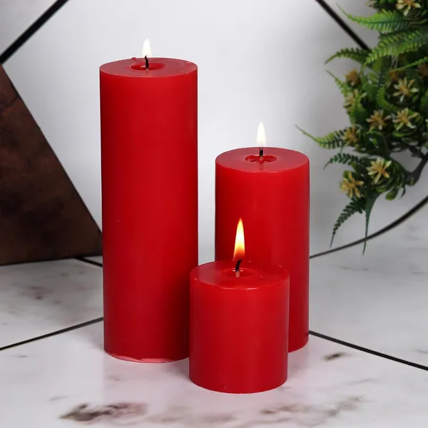 Set_of_3_Red_Candles_Unscented_Pillar_Candles_2X2,_2X4,_2X6_Inches_Paraffin_Wax_Candles_Home_Decor