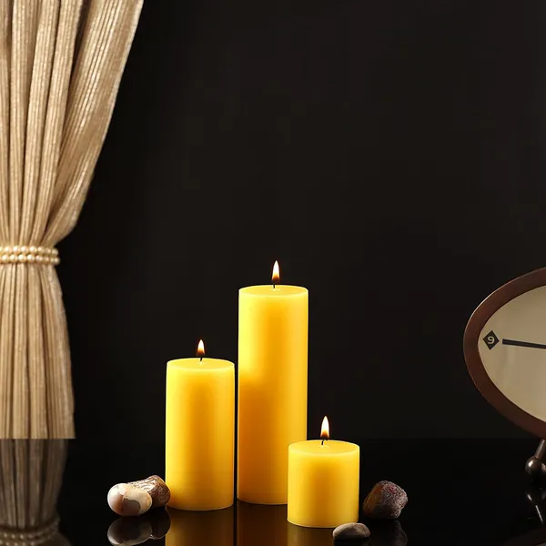 Set_of_3_Yellow_Candles_Unscented_Pillar_Candles_2X2,_2X4,_2X6_Inches_Paraffin_Wax_Candles_Home_Decor