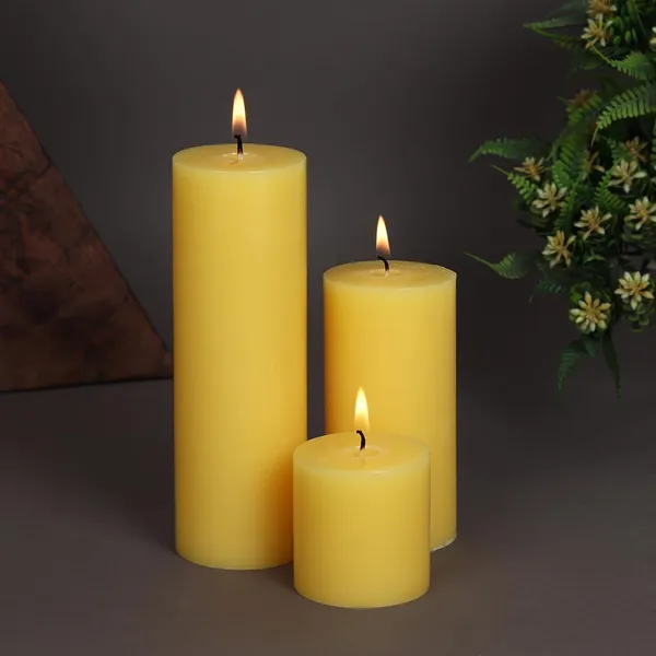 Set_of_3_Yellow_Candles_Unscented_Pillar_Candles_2X2,_2X4,_2X6_Inches_Paraffin_Wax_Candles_Home_Decor