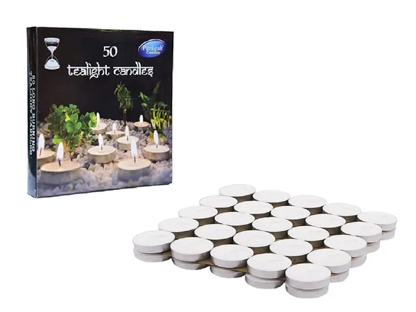Set_of_50_White_Candles_Paraffin_Wax_Candles_Tea_Light_(Unscented),30_X_40_Mm