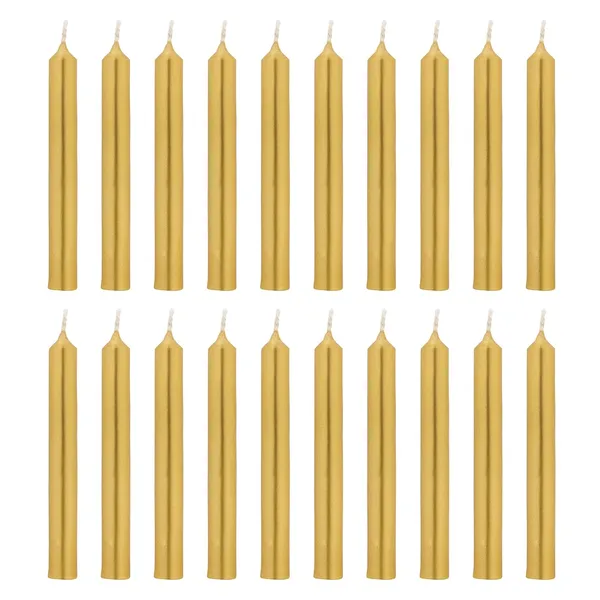 Set_of_20_Gold_Candles_Chime_Candles_Ritual_Spell_CandleUnscented,_Gold_Wax