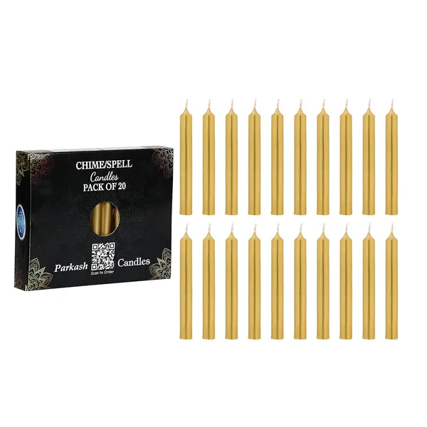 Set_of_20_Gold_Candles_Chime_Candles_Ritual_Spell_CandleUnscented,_Gold_Wax