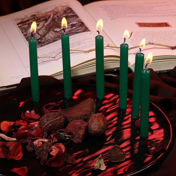Set_of_20_Green_Wax_Candles_Chime_Candles_Ritual_Spell_Candle_Unscented