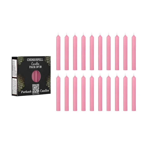 Set_of_20_Pink_Candles_Chime_Candles_Ritual_Spell_CandleUnscented_Wax