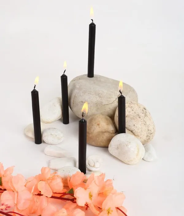 Set_Of_40_Black_Candles_Chime_Candles/Stick_Candle/Spell_Candle_Ritual_Spell_CandleUnscented,_Wax