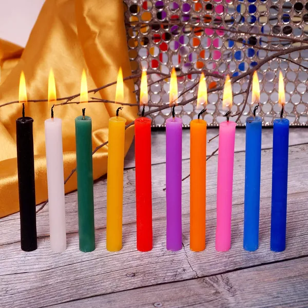 Set_Of_40_Multicolour_Candles_Chime_Candles/Stick_Candle/Spell_Candle_Ritual_Spell_CandleUnscented_(Multicolour),_Wax