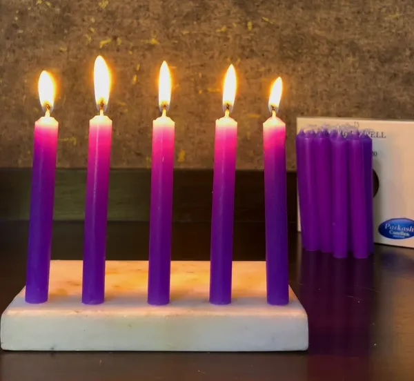 Set_Of_40_Purple_Candles_Chime_Candles/Stick_Candle/Spell_Candle_Ritual_Spell_CandleUnscented_Wax