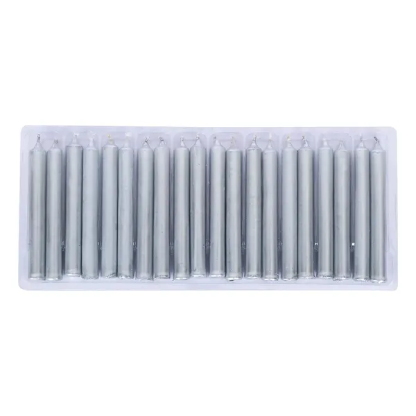Set_Of_40_Silver_Candles_Chime_Candles/Stick_Candle/Spell_Candle_Ritual_Spell_CandleUnscented_(Silver),_Wax