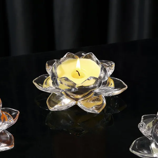 Yellow_Glass_Lotus_Candle_(4.72_X_2_Inches),_Wax_Wt._:_55_Gm,_4.72_X_2_Inches