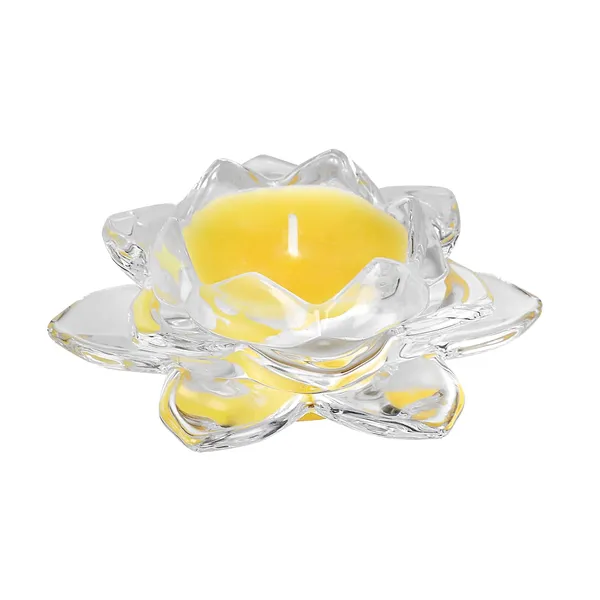 Yellow_Glass_Lotus_Candle_(4.72_X_2_Inches),_Wax_Wt._:_55_Gm,_4.72_X_2_Inches