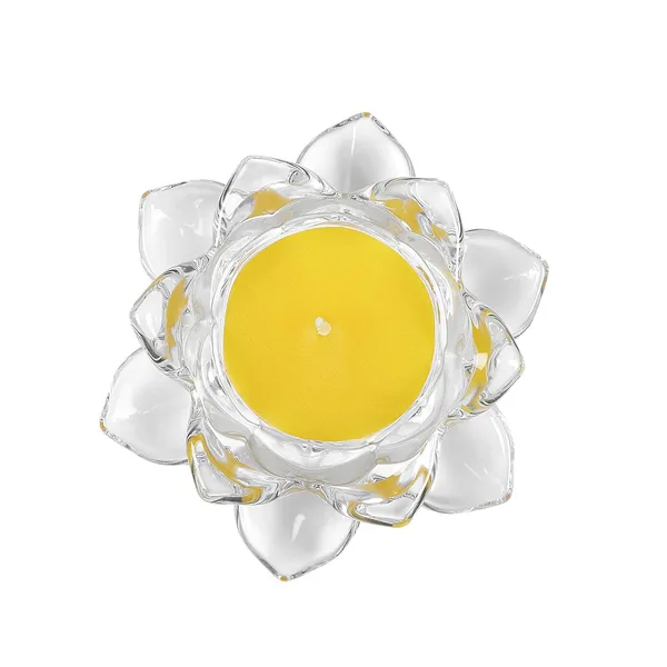 Yellow_Glass_Lotus_Candle_(4.72_X_2_Inches),_Wax_Wt._:_55_Gm,_4.72_X_2_Inches