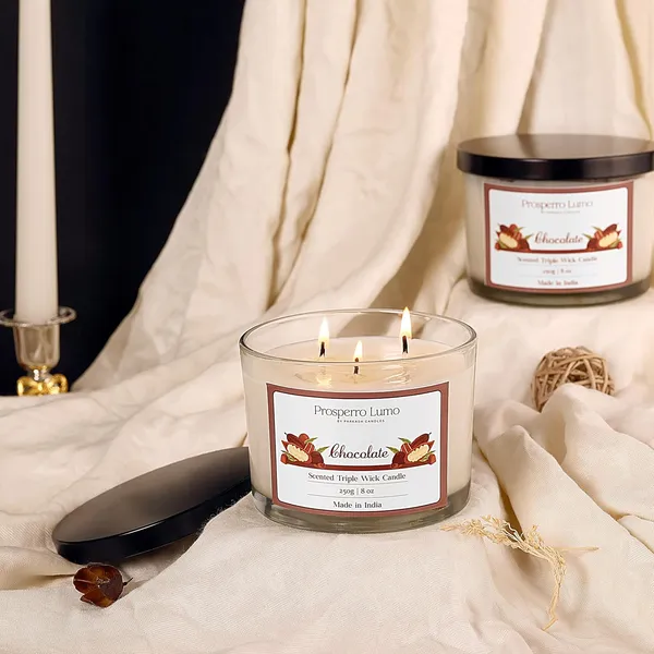 White_Candles_3_Wick_Soy_Wax_Scented_Candle35_Hours_Burn_TimeLong_Lasting_Premium_CandlesIdeal_For_Home_Decor_Gifting_&_Aromatherapy_(Chocolate)