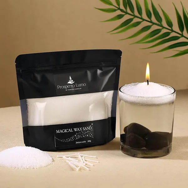 White_Non_Toxic_Powder_Candles_|_Refillable_Sand_Wax_With_20_Wicks_|_Unsented