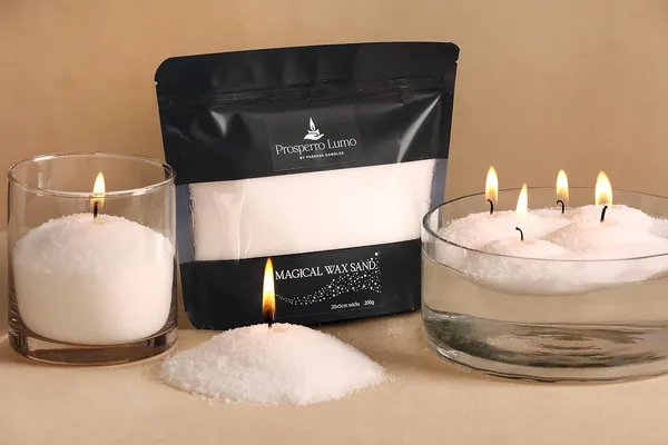White_Non_Toxic_Powder_Candles_|_Refillable_Sand_Wax_With_20_Wicks_|_Unsented