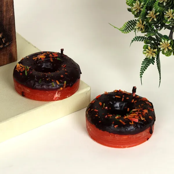 Pack_Of_2_Chocolate_Brown_Paraffin_Wax_Donuts_Candle_|_For_Home_Decor_Birthday_Gifting_|_Unscented