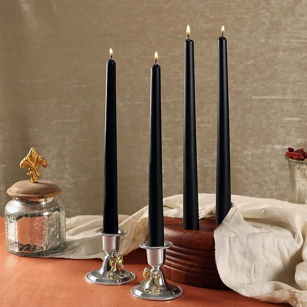 Set_of_4_Black_Candles_Unscented_Dripless_Taper_Candles_10_Inch_X_0.75_Inch_Candle_Light_Dinner_Spell_Paraffin_Wax