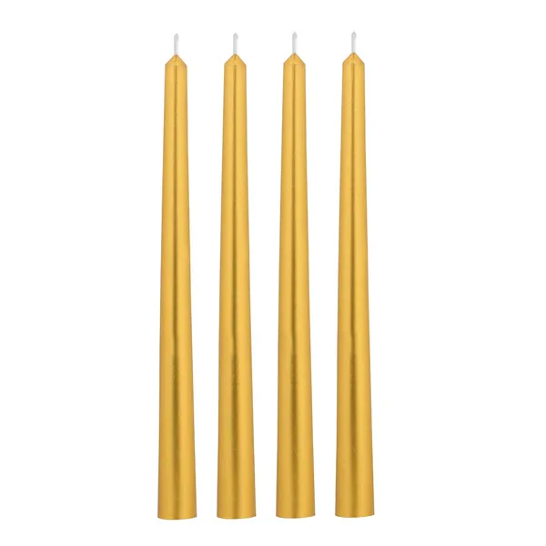 Set_Of_4_Golden_Candles_Unscented_Dripless_Taper_Candles_10_Inch_X_0.75_Inch_Candle_Light_Dinner_Spell_Paraffin_Wax