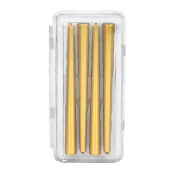 Set_Of_4_Golden_Candles_Unscented_Dripless_Taper_Candles_10_Inch_X_0.75_Inch_Candle_Light_Dinner_Spell_Paraffin_Wax