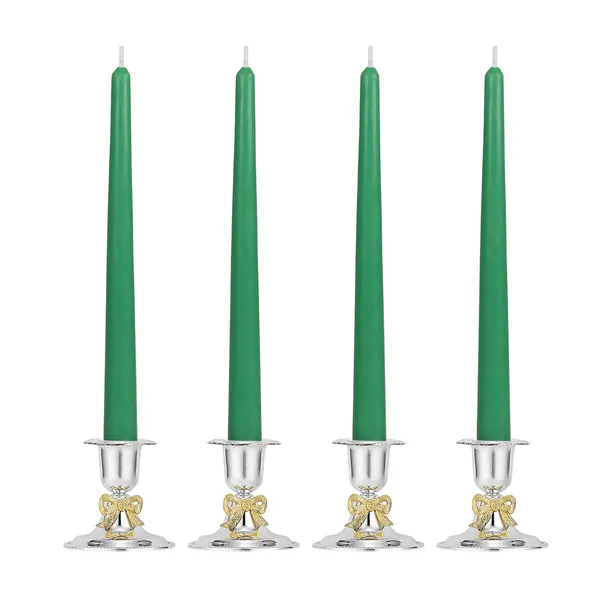 Set_of_4_Green_Candles_Unscented_Dripless_Taper_Candles_10_Inch_X_0.75_Inch_Candle_Light_Dinner_Spell_Paraffin_Wax