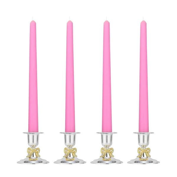 Set_of_4_Pink_Candles_Unscented_Dripless_Taper_Candles_10_Inch_X_0.75_Inch_Candle_Light_Dinner_Spell_Paraffin_Wax