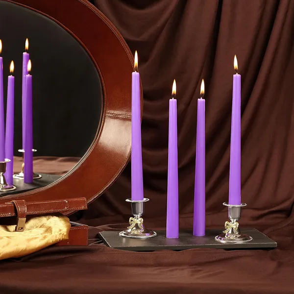 Set_of_4_Purple_Candles_Unscented_Dripless_Taper_Candles_10_Inch_X_0.75_Inch_Candle_Light_Dinner_Spell_Paraffin_Wax