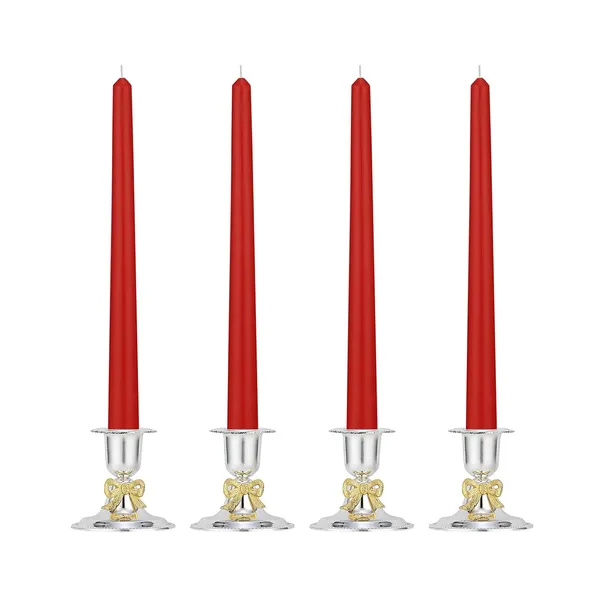 Set_of_4_Red_Candles_Unscented_Dripless_Taper_Candles_10_Inch_X_0.75_Inch_Ram_Mandir_Candle_Spell_Paraffin_Wax_(Red)
