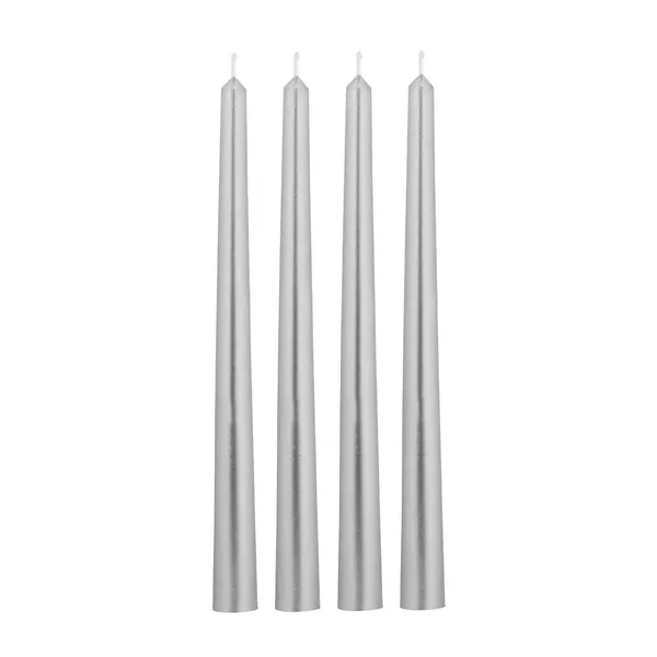 Set_of_4_Silver_Candles_Unscented_Dripless_Taper_Candles_10_Inch_X_0.75_Inch_Candle_Light_Dinner_Spell_Paraffin_Wax