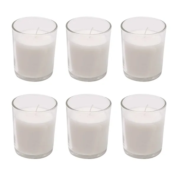 White_Candles_Smokeless_Votive_Glass_Candles_Burning_Time_-_10_Hours_(Unscented)