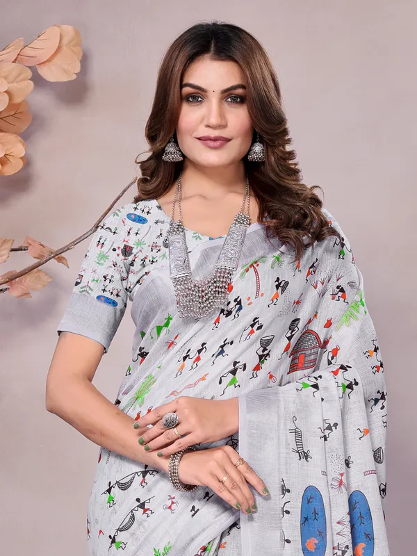 Light_Grey_Handloom_Cotton_Saree_with_Digital_Print