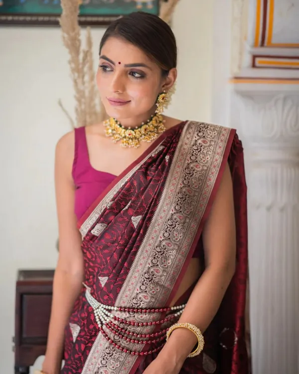 Maroon_Color_Going_Fast_Soft_Banarasi_Silk_Saree_with_Classy_Bloue_Piece