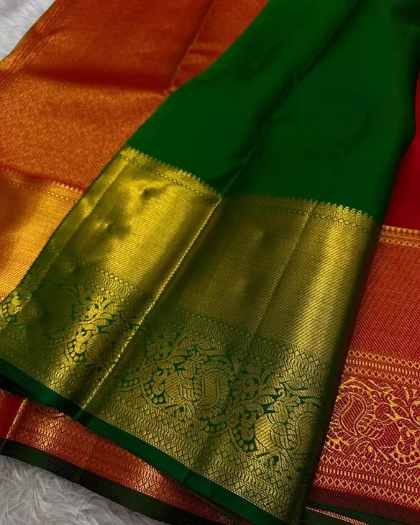 Red_Color_Latest_Add_Soft_Banarasi_Silk_Saree_with_Pure_Golden_Zari_Work_&_Classy_Bloue_Piece