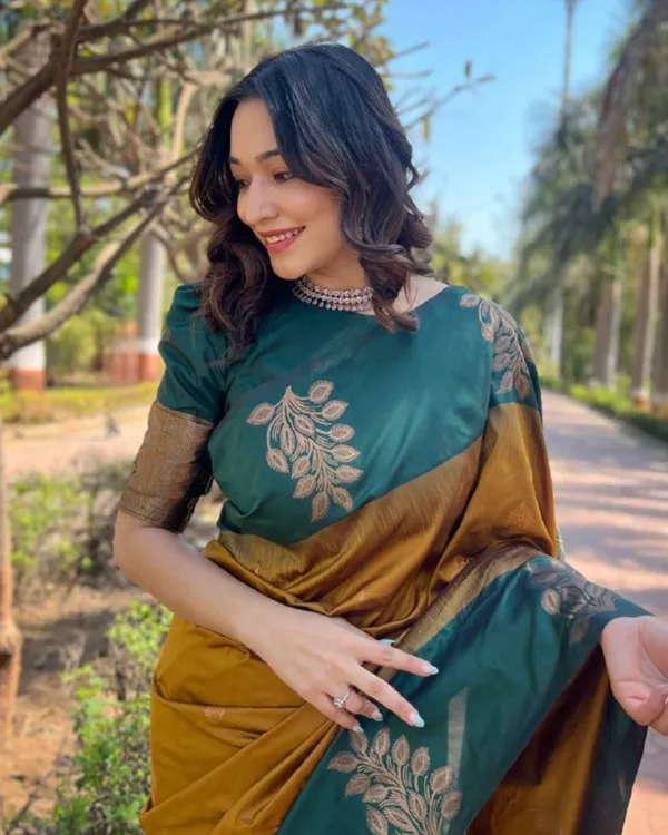 Musterd_Yelow_And_Green_Color_Latest_Add_Soft_Banarasi_Silk_Saree_with_Classy_Bloue_Piece