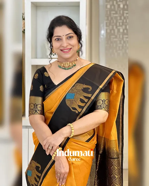 Yellow_Color_Recently_Launched_Soft_Banarasi_Silk_Saree_with_Classy_Blouse_Piece