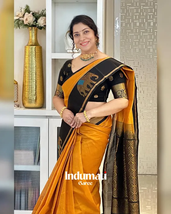 Yellow_Color_Recently_Launched_Soft_Banarasi_Silk_Saree_with_Classy_Blouse_Piece