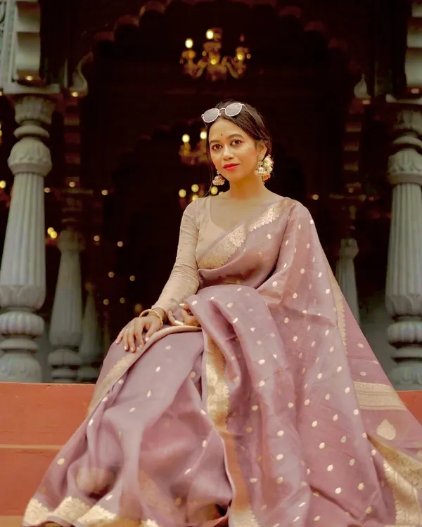 Peach_Color_Customer_Favorite_Soft_Banarasi_Silk_Saree_with_Classy_Bloue_Piece