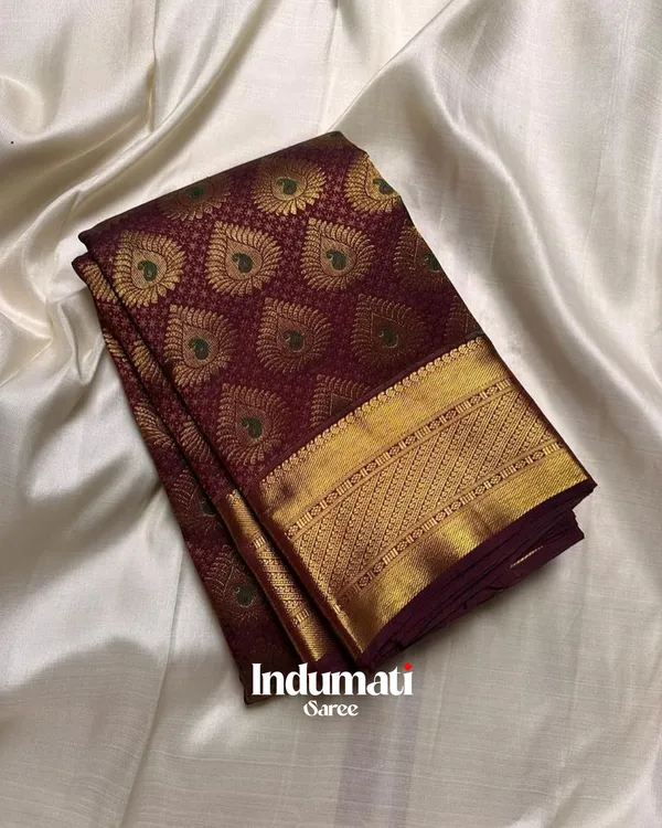 Brown_Color_Color_Just_Soft_Banarasi_Silk_Saree_with_Pure_Golden_Zari_work_&_Classy_Blouse_Piece
