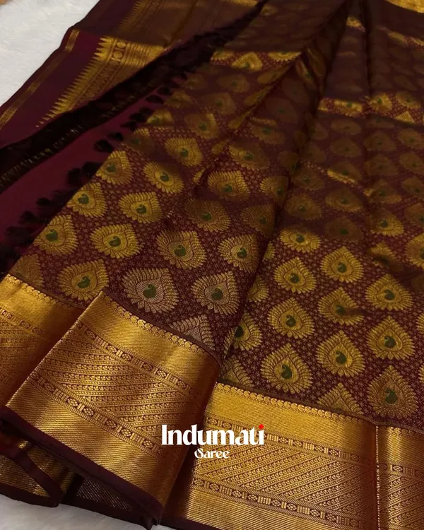 Brown_Color_Color_Just_Soft_Banarasi_Silk_Saree_with_Pure_Golden_Zari_work_&_Classy_Blouse_Piece