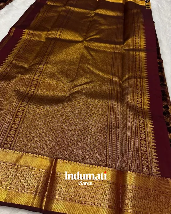 Brown_Color_Color_Just_Soft_Banarasi_Silk_Saree_with_Pure_Golden_Zari_work_&_Classy_Blouse_Piece