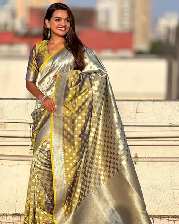 Mahendi__Color_New_Release_Soft_Banarasi_Silk_Saree_with_Classy_Bloue_Piece