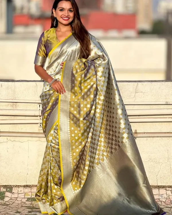 Mahendi__Color_New_Release_Soft_Banarasi_Silk_Saree_with_Classy_Bloue_Piece