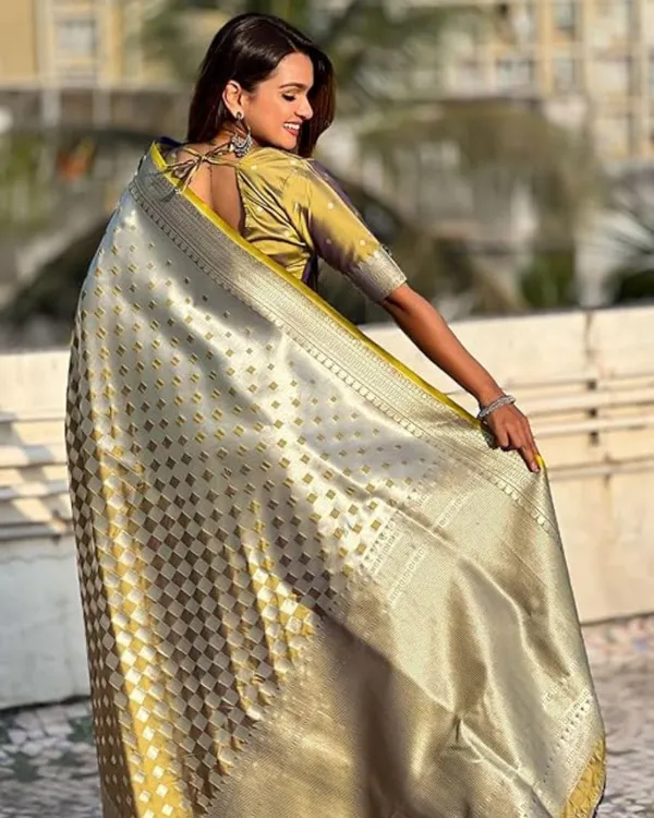 Mahendi__Color_New_Release_Soft_Banarasi_Silk_Saree_with_Classy_Bloue_Piece