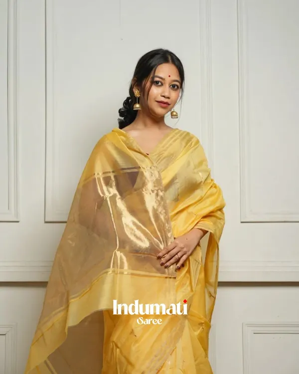 Light_Yellow_Color_New_Drop_Cotton_Silk_Saree_with_Classy_Bloue_Piece