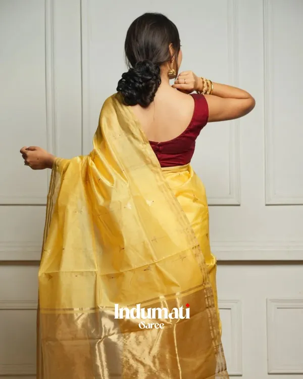 Light_Yellow_Color_New_Drop_Cotton_Silk_Saree_with_Classy_Bloue_Piece