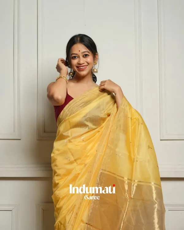 Light_Yellow_Color_New_Drop_Cotton_Silk_Saree_with_Classy_Bloue_Piece