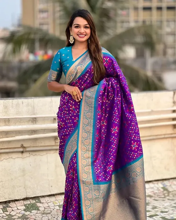 Purple_And_Blue_Color_Pro_Collection_Soft_Banarasi_Silk_Saree_with_Classy_Bloue_Piece