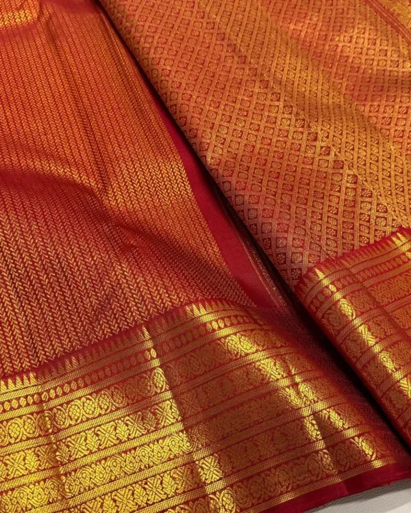 Red_Color_Latest_Add_Soft_Banarasi_Silk_Saree_with_Pure_Golden_Zari_Work_&_Classy_Bloue_Piece