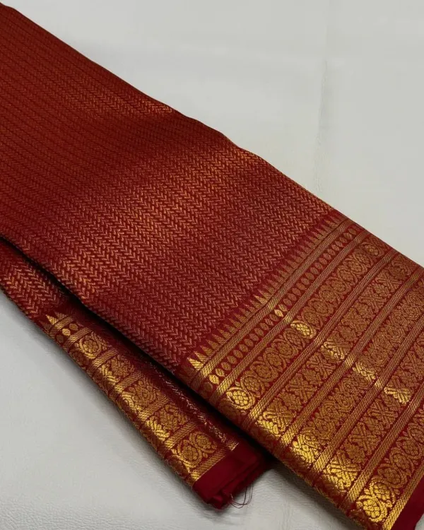 Red_Color_Latest_Add_Soft_Banarasi_Silk_Saree_with_Pure_Golden_Zari_Work_&_Classy_Bloue_Piece