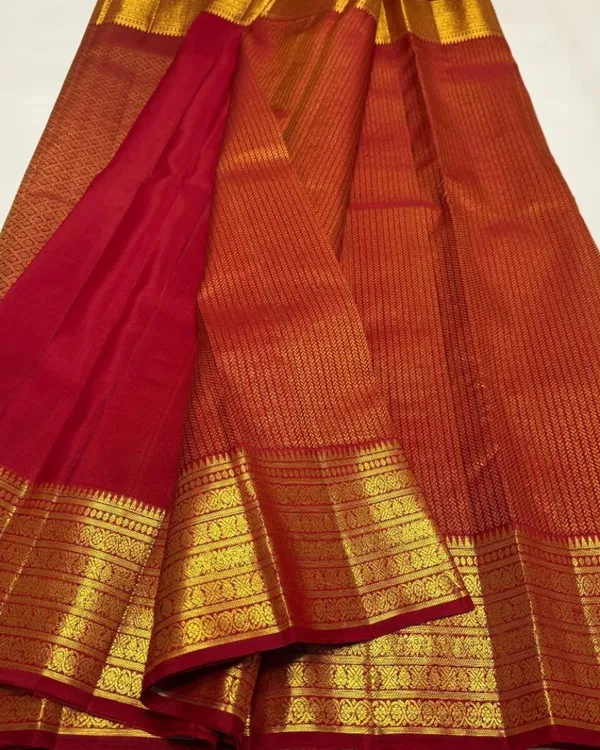 Red_Color_Latest_Add_Soft_Banarasi_Silk_Saree_with_Pure_Golden_Zari_Work_&_Classy_Bloue_Piece