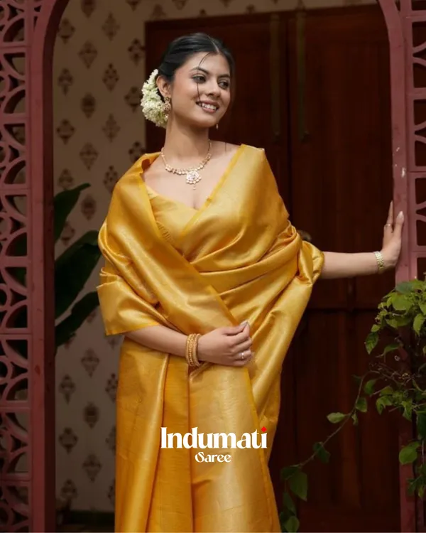 Yellow_Color_Just_Released_Soft_Banarasi_Silk_Saree_with_Classy_Blouse_Piece